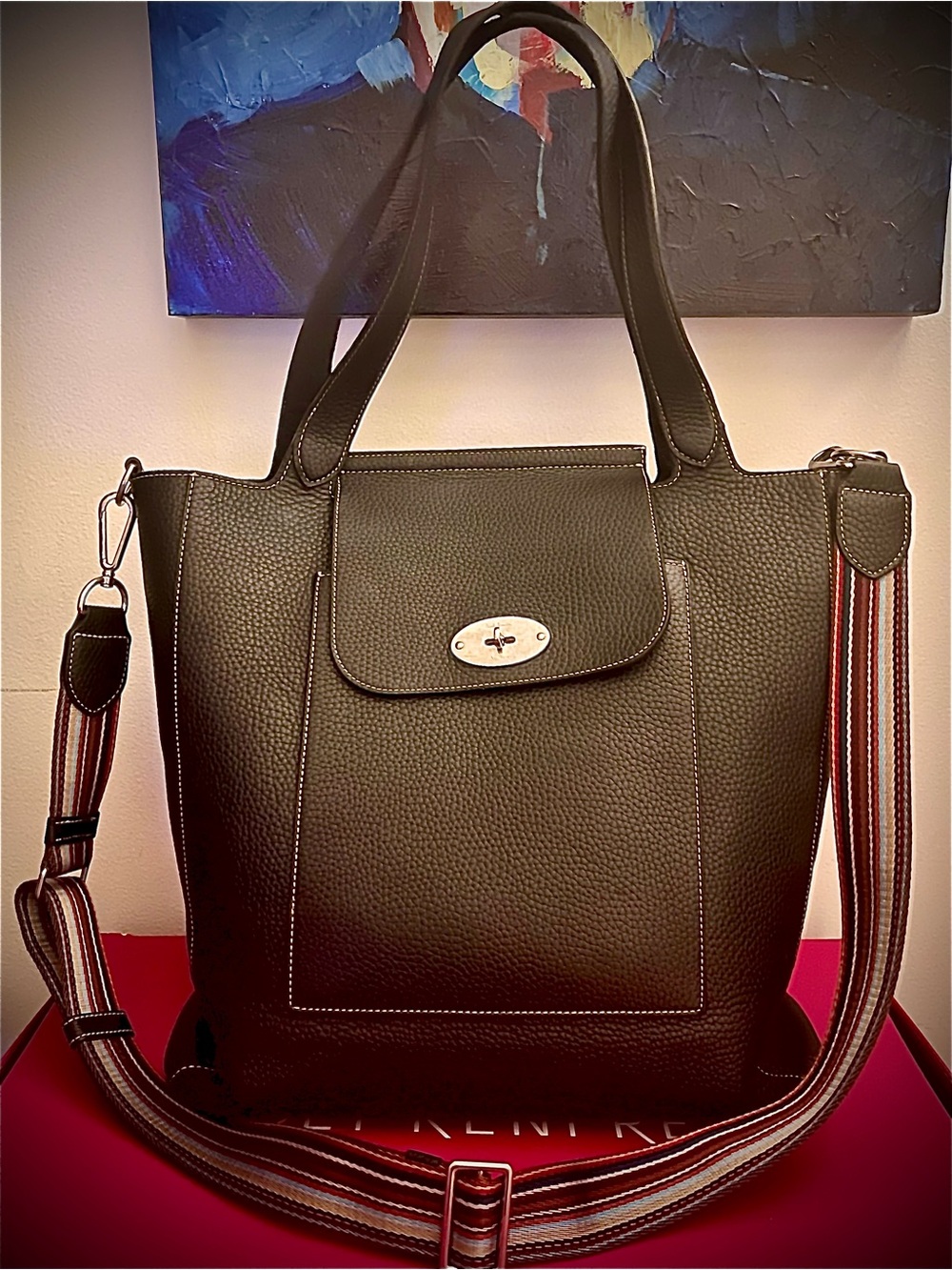 Mulberry x Paul Smith 'Antony' Tote Bag /Black Leather with Removable Strap